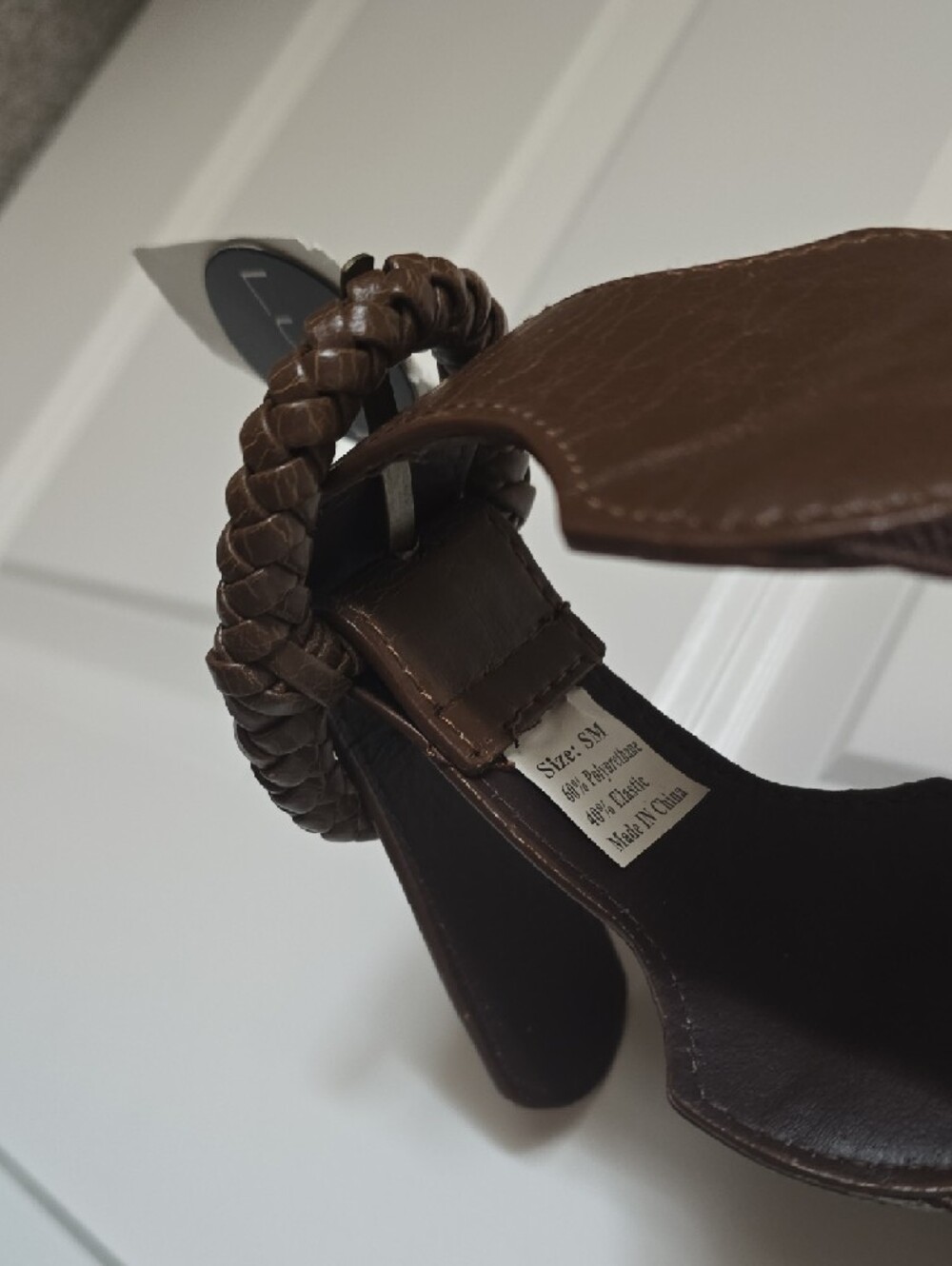 Dark Brown Braided Elastic Belt Size Small - Picture 4 of 4